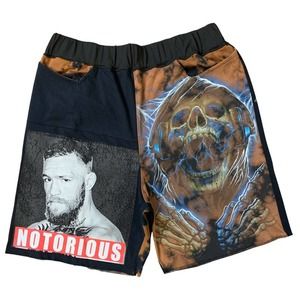 1 of 1 Custom Shorts, Bad Boys design, Metal, Notorious, Skull elastic waistband